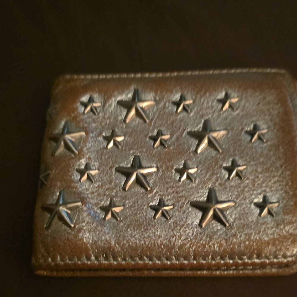 Jimmy Choo Bronze Star-Studded Card Holder